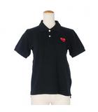 プレイコムデギャルソン PLAY COMME des GARCONS ハートワッペン ポロシャツ 半袖 M 黒 ブラック