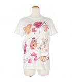 トリココムデギャルソン tricot COMME des GARCONS 20SS プリント Tシャツ カットソー 昆虫 魚 花 蝶 L 白 ホワイト TG-T009