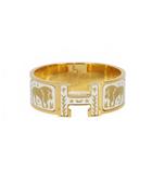 エルメス HERMES クリック・クラックH エナメル ブレスレット バングル オルフェイスの魅力に誘われて ホワイト ゴールド 白 金 ライオン