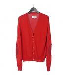 メゾンマルジェラ Maison Margiela 18SS エルボーパッチ カーディガン 長袖 Vネック S 赤 レッド 51HA0818 国内正規