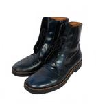 メゾンマルジェラ Maison Margiela サイドジップ レースアップブーツ ショートブーツ マーブルメタリック 38 ブルー