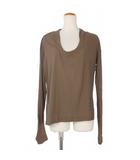 ハイダーアッカーマン Haider Ackermann ドレープ ネック カットソー トップス 長袖 S 茶 ブラウン