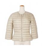 モンクレール MONCLER SCHAAL ライトウェイト インナーダウンジャケット ナイロン ノーカラー 七分袖 1 ベージュ 510934580794