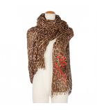 ミュベール muveil フリンジストール レオパード柄 アニマル F 茶 ブラウン MA12EAC013