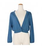 マックスマーラ ウィークエンドライン MAX MARA WEEKEND LINE クロップド ニット カーディガン シルク コットン 長袖 S ブルー 青