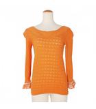 フィロソフィーディアルベルタフェレッティ PHILOSOPHY di ALBERTA FERRETTI レースニット ボートネック フレアスリーブ 橙 オレンジ A09240711