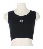 ロエベ LOEWE ロゴタンクトップ クロップド Uネック S 黒 ブラック 1726718
