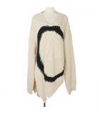 エムエムシックス メゾンマルジェラ MM6 Maison Margiela 22AW デストロイニット セーター Vネック ダメージ加工 S 白 ホワイト S62GP0070