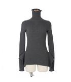 ジャンポールゴルチエ Jean Paul GAULTIER ハイネック リブ ペプラムニット セーター 長袖 S グレー KRJB-SA1-2001