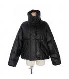 エムエムシックス メゾンマルジェラ MM6 Maison Margiela 21AW フェイクレザー ダウンジャケット シュート丈 中綿 S 黒 ブラック S52AM0176 国内正規