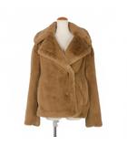 フェイクファーコート ファージャケット ダブルボタン XXS 茶色 ブラウン