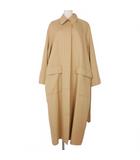 ウールトレンチコート ロング丈 ビッグシルエット XS ベージュ