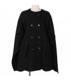 ニールバレット Neil Barrett ポンチョ ジャケット ウール ノーカラー サイズ40 ブラック 黒
