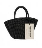 ビューティフルピープル beautiful people TUBE KNITTING バスケットスモールバッグ ハンドバッグ 黒 ブラック