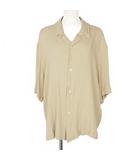 スタジオニコルソン STUDIO NICHOLSON レーヨンシャツ 開襟 半袖 L アイボリー