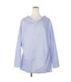 ドゥーズィエムクラス DEUXIEME CLASSE Vネック ブラウス ノーカラー 長袖 フリーサイズ ブルー 青