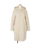 ギャルリーヴィー GALERIE VIE トゥモローランド カシミヤ混 コート ジャケット フード 比翼ボタン 36 ベージュ