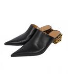 ロエベ LOEWE 23SS アナグラムロゴ ポインテッドトゥ ミュール サイズ36 黒 ブラック 882210