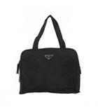 プラダ PRADA 三角プレート テスート ハンドバッグ スクエア ブラック 黒