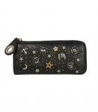 ジミーチュウ JIMMY CHOO 星座モチーフ 長財布 ウォレット ラウンドファスナー 黒 ブラック