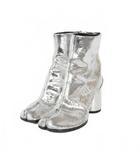 メゾンマルジェラ Maison Margiela タビ ミラーブーツ Tabiboots 足袋ブーツ クラック 38 銀 シルバー