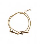 22SS ダブルクロス モチーフ チェーン ブレスレット M ゴールド S82AR0002 F193