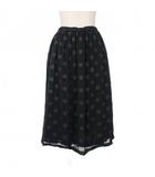 フレアスカート ドット シアー フリーサイズ ブラック 黒 TP-S017