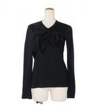 コムデギャルソン COMME des GARCONS ギャザー 装飾 ニット カットソー 長袖 S 黒 ブラック