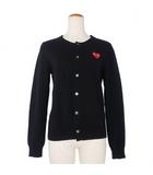 プレイコムデギャルソン PLAY COMME des GARCONS ハートワッペン ニット カーディガン 長袖 M 黒 ブラック