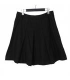 09SS プリーツスカート 膝丈 サイドジップ 42 黒 ブラック