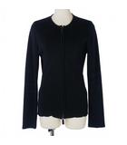 バリー BALLY ジップアップ カーディガン 長袖 丸首 42 紺 ネイビー