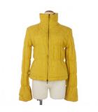 ハイネック ジャガード ブルゾン ジャケット 中綿 IT40 黄色 イエロー