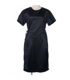 ドリスヴァンノッテン DRIES VAN NOTEN ワンピース ひざ丈 半袖 丸首 ベルト 38 ネイビー 紺