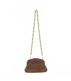 バリー BALLY ビーズチェーン レザー ショルダーバッグ ブラウン 茶