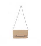 ファビアナフィリッピ FABIANA FILIPPI レザーショルダーバッグ チェーンストラップ  ビーズ装飾 ピンクベージュ