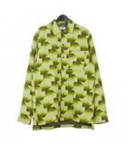 24AW CORNISH SHIRTS グラフィックプリント キルティングシャツ 長袖 48 総柄 ライム グリーン 緑 242-020731-9502