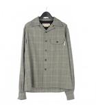 22AW ウールモヘアグレンチェックオープンカラーシャツ 長袖 44 グレー CUMU0246Q0 国内正規