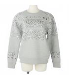 スタッズトレーナー スウェット 長袖 クルーネック Sサイズ グレー シルバー