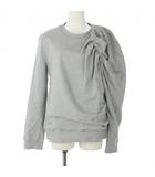 ギャザートレーナー スウェット コットン アシンメトリー Mサイズ グレー