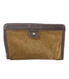 アナグラム スエード クラッチバッグ ヴィンテージ 茶 ブラウン