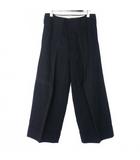 ワイズビスリミ Y's bis LIMI コットンリネン ワイドパンツ プリーツ S 紺 ネイビー BA-P06-005