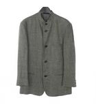 イッセイミヤケ ISSEY MIYAKE 95SS スタンドカラー ジャケット リネン Sサイズ グレー ME51-FD222