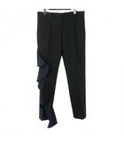 セリーヌ CELINE スラックス アシンメトリー センタープレス フリル サイズ40 ブラック 黒