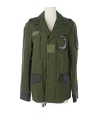 アウラアイラ AULA AILA 刺繍 ミリタリージャケット ブルゾン 鹿 0 緑 カーキ