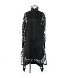 ヨウジヤマモト SHEER LEOPARD DRESS シアーレオパードドレス ジップアップ ワンピース 2XS 黒 ブラック HN1974