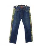 ジュンヤワタナベマン JUNYA WATANABE MAN ×  Levi's リーバイス コムデギャルソン 2006AW サイドライン ストレートデニム ジーンズ 迷彩 カモフラ柄 S ブルー 青 JW503B WR-P205