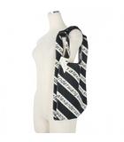 ロゴ ニット ショッパー トートバッグ 黒 白 ブラック ホワイト