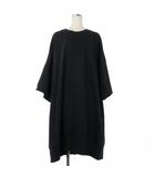 エムエムシックス メゾンマルジェラ MM6 Maison Margiela ロゴ刺繡 スウェット ワンピース 半袖 S 黒 ブラック S62GU0108