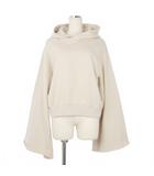 エムエムシックス メゾンマルジェラ MM6 Maison Margiela クロップドフーディ プルオーバーパーカー フレアスリーブ 2WAY S ベージュ S52GU0024 国内正規