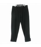 ヨウジヤマモトプールオム YOHJI YAMAMOTO POUR HOMME 25SS WOOL GABARDINE BELTED HEM PANTS ウールギャバジンパンツ スラックス 2 ブラック 黒 HP-P45-100